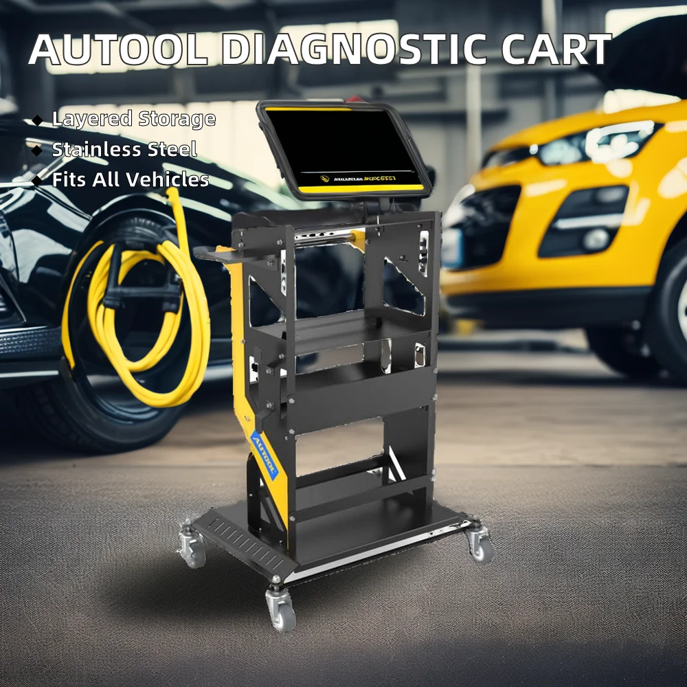 Direct Manufacturer Autool MMT553 Auto Repair Diagnostic Cart Multi-Layer Storage Design for Car Engine Analyzer Tool Cart