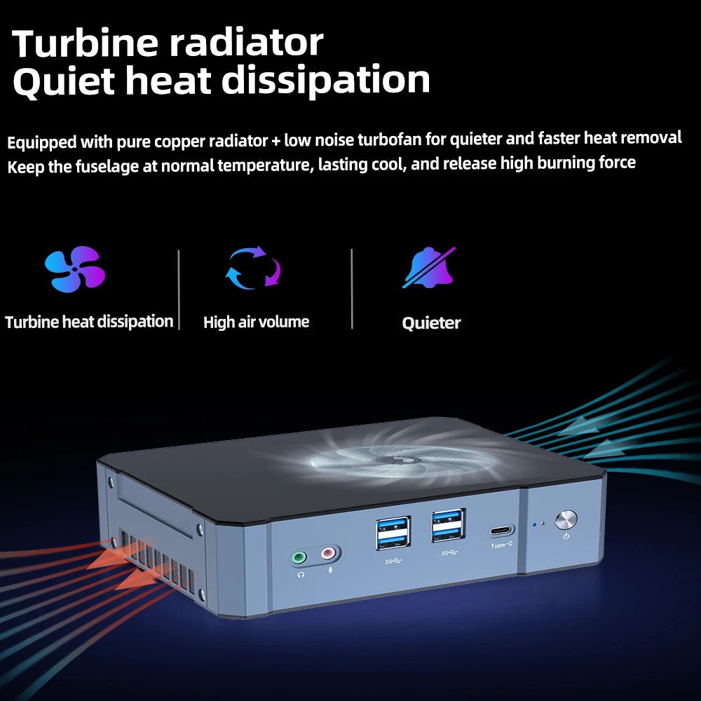 HelorPC Intel 13th Gen Core i5 i7 1360P DDR5 HD-MI VGA  M.2 SSD HTPC Portable Desktop Micro Computer Mini PC