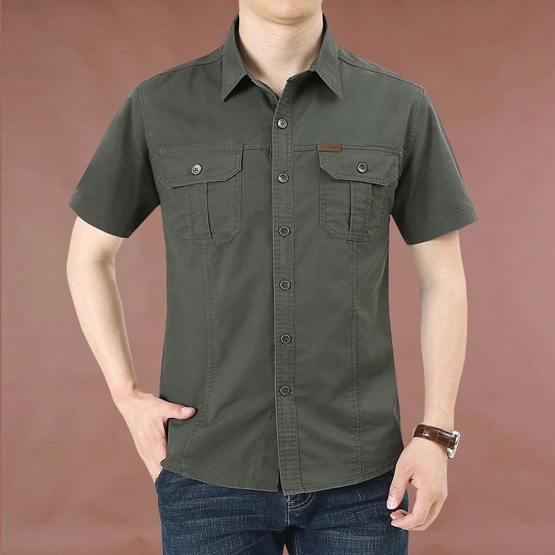 mens cotton shirts short sleeve casual  custom work out shirts