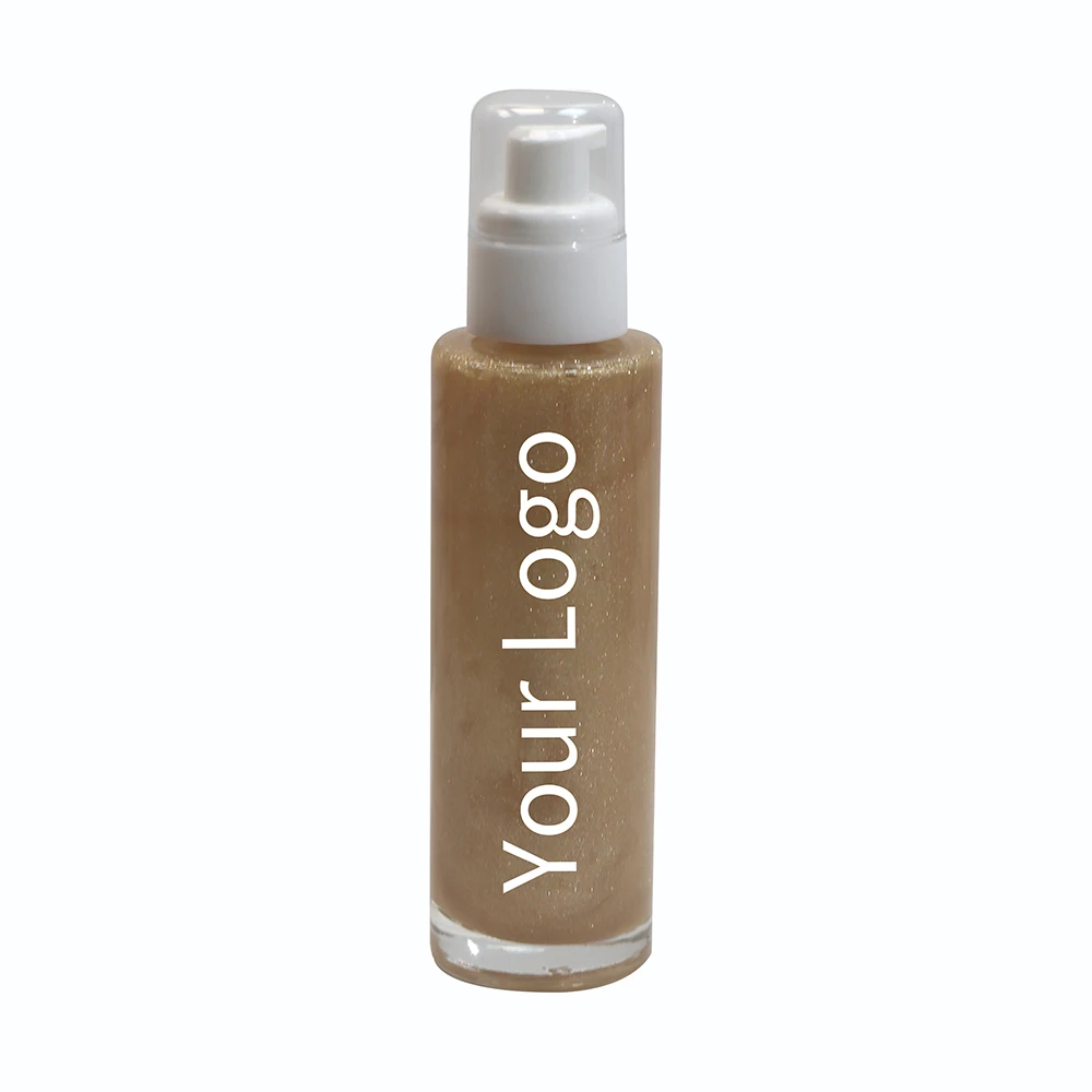 Wholesale Cruelty Free Vegan Private Label Makeup Face Shimmer Liquid Highlighter Contour Body Bronzer Oil