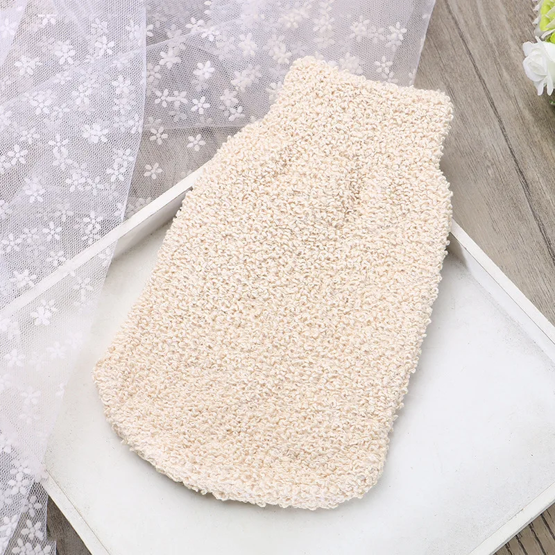 Eco Friendly Natural Bamboo Fiber Bath Exfoliating Glove Bathing Spa Glove Brush Scrub Glove Mitt For Shower