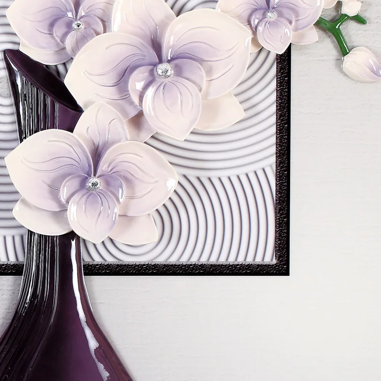 3 Panels 3D Relief Painting Resin Home Decor Wall Art