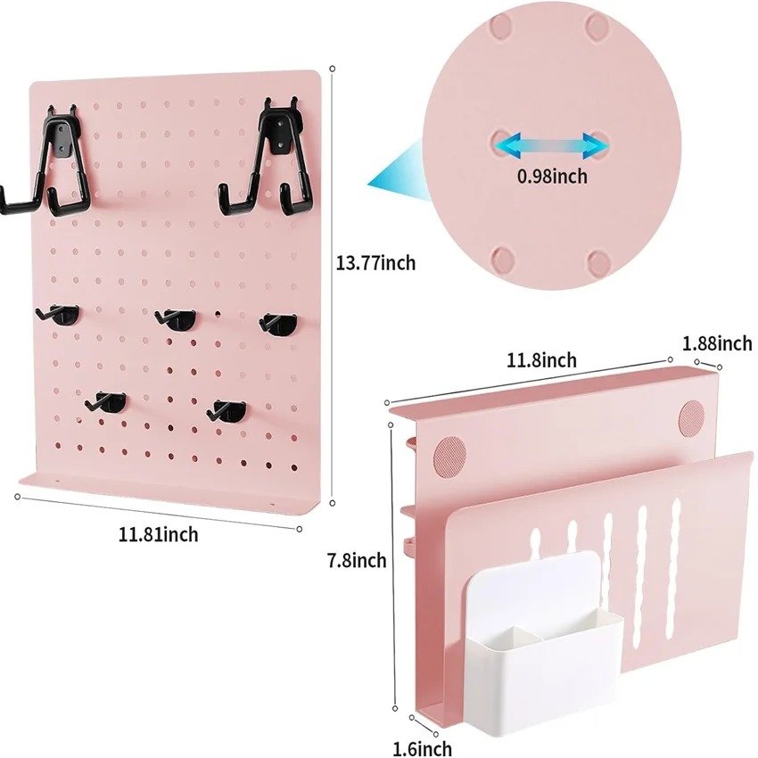 Wood Pegboard Wall Organizer - Pegboard Tool Accessory Kit Pegboard For Kitchen Craft Room Living Room Office