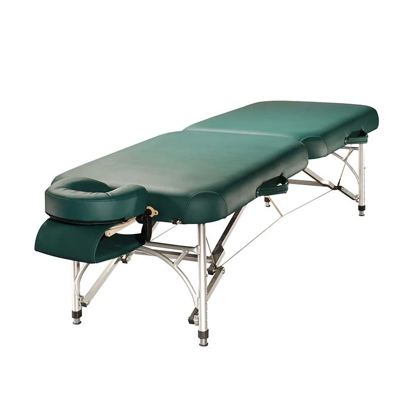 Manufacturer wholesale OEM wooden top Aluminum leg Lightweight massage Salon Beauty table folding massage table with face cradle