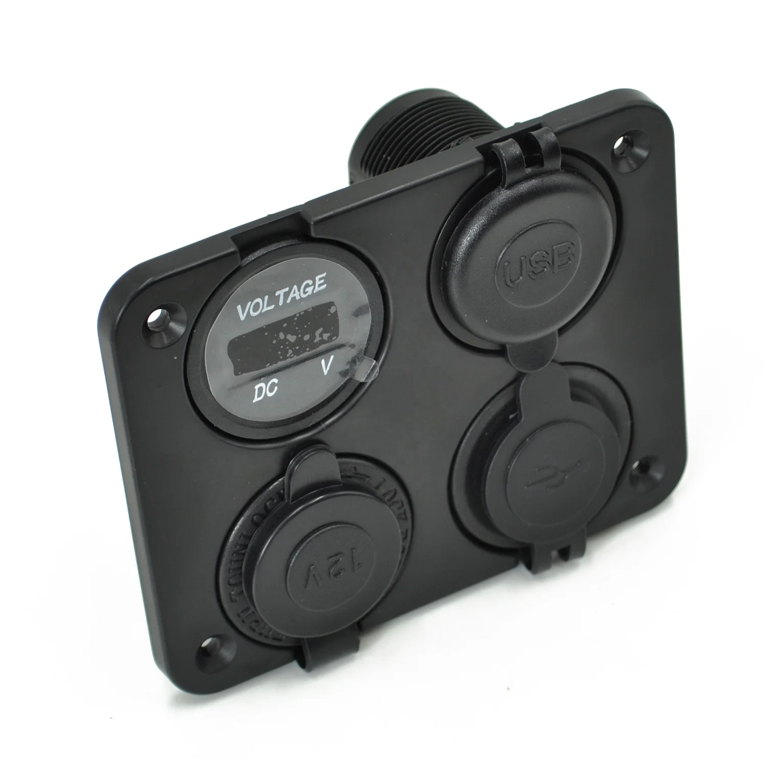 12 В двойная Водонепроницаемая прикуриватель с USB-разъемом, панель для модификации автомобиля с мониторингом напряжения для автомобиля, лодки, RV