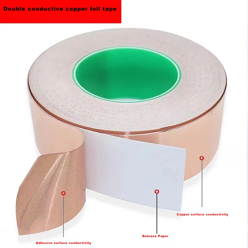 0.05mm*15mm*50M Electrically adhesive conductive adhesive flakes strip shielding copper foil tape for EMI shielding