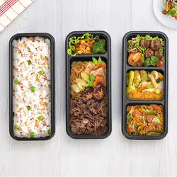 Cheap Disposable Food Box 3 Compartment Food Containers Bento Plastic Storage Boxes & Bins Plastic Blister Packing Container