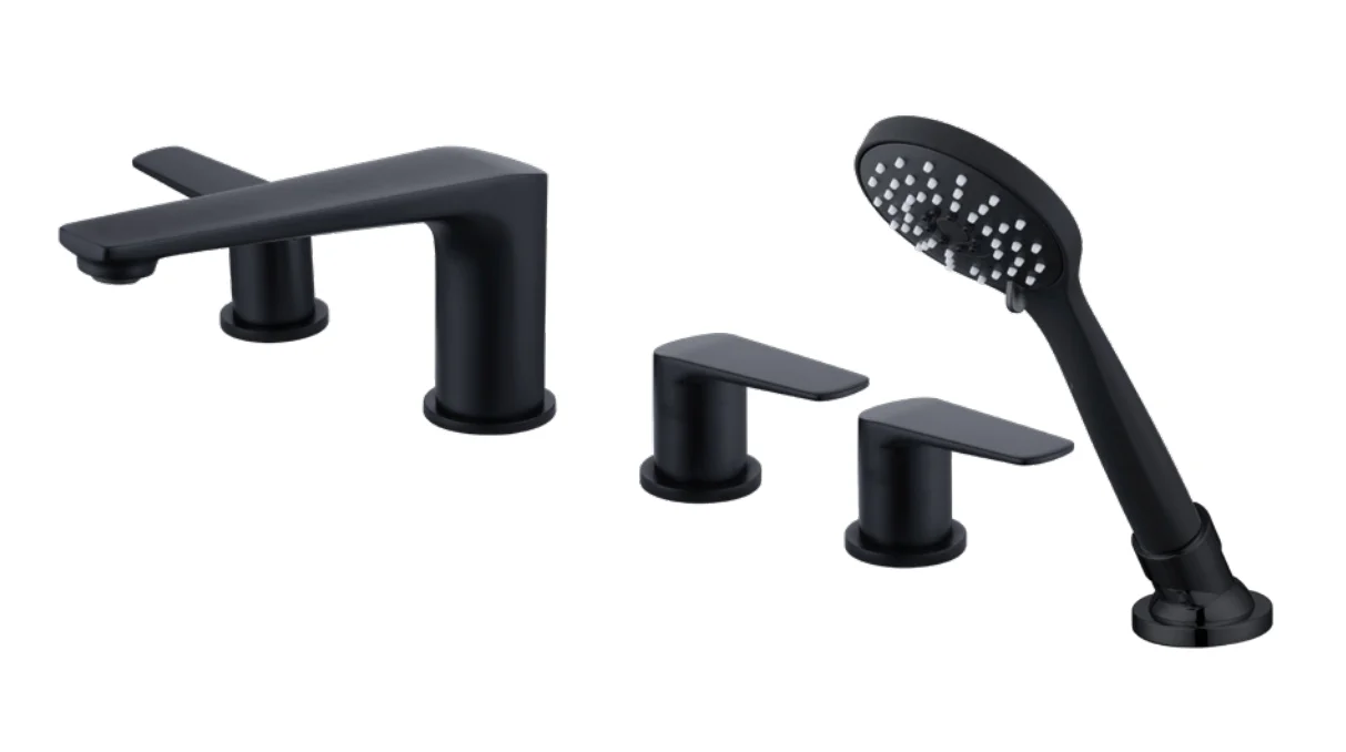 American style cUPC Brushed nickel BN finish brass Build in zinc spout round bath shower faucet set with pressure balance valve