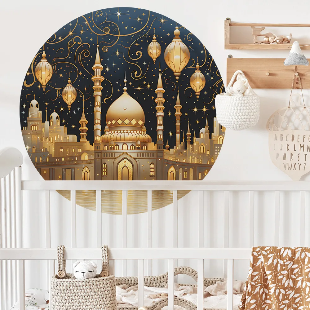 Wholesale Custom PVC Removable Self Adhesive Dream Castle Islamic Eid Mubarak Muslim Ramadan Home Wall Decor Stickers