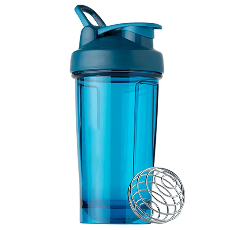 2023 Hot Selling Gym Fitness Water Bottles Plastic Protein Shaker Bottle With Metal Mixer