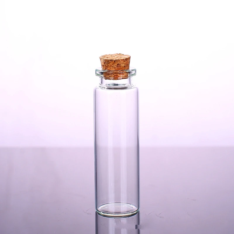 Wholesale 5ml 8ml 10ml small clear wishing glass bottle with cork