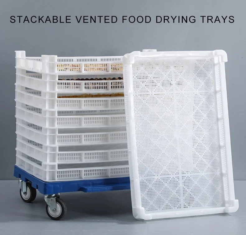 Food grade stackable Gummy candy / soap / Confectionery / softgel / capsule plastic drying Trays with Exclusive Slot Vents