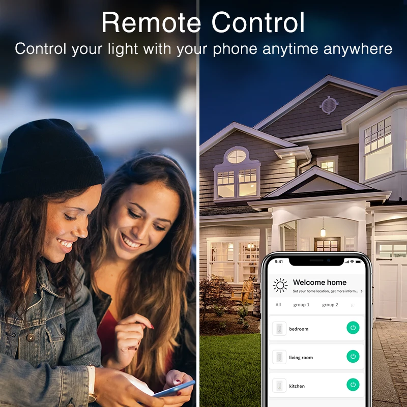 Tuya Smart Life App Remote Control wifi Electrical Switch smart switches Smart Light Switch work with alexa google home