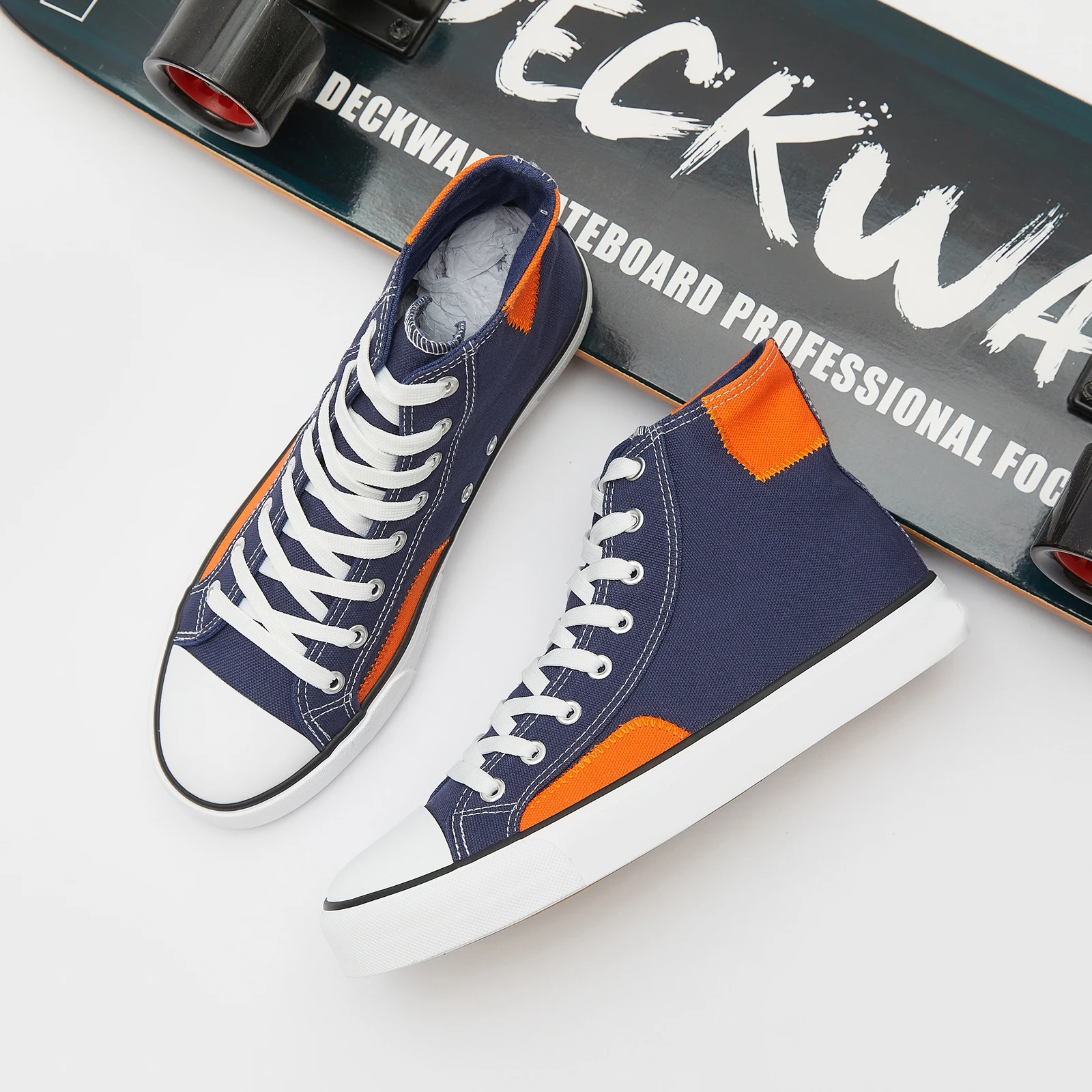 XRH Source Factory OEM ODM Vulcanized Wlking Sport Grey High Top Canvas Shoes For Unisex New Styles