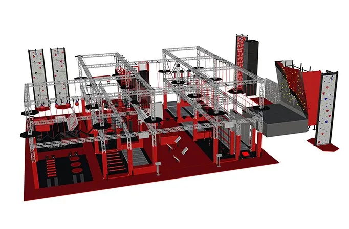 American Training Adults  Ninja Warrior Course Obstacle  Equipment Trampoline Indoor Park