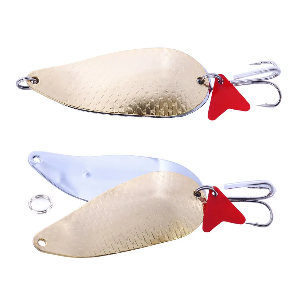 8cm-43g HENGJIA Metal Fishing Spoon Lure Double Layered Leech Hard artificial Bait Bass Trout Lure