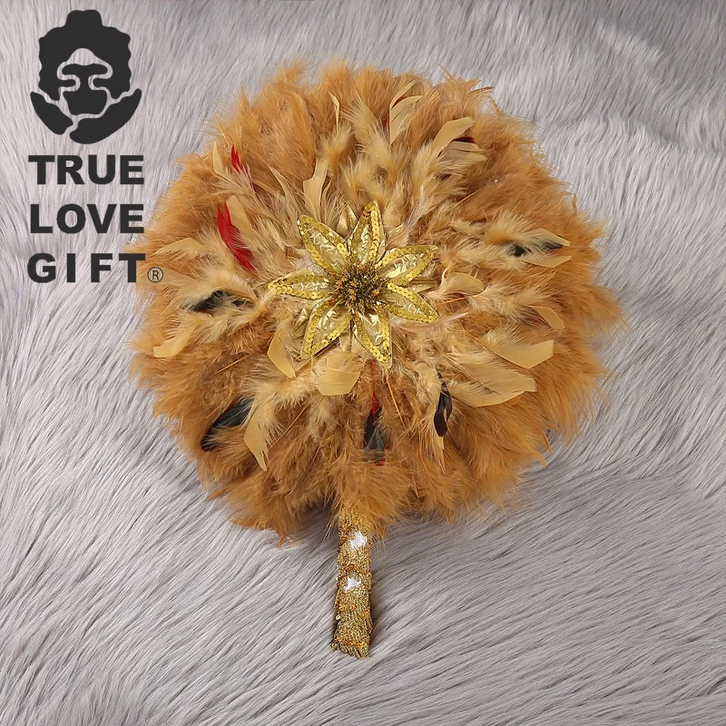 Свадебный веер с перьями