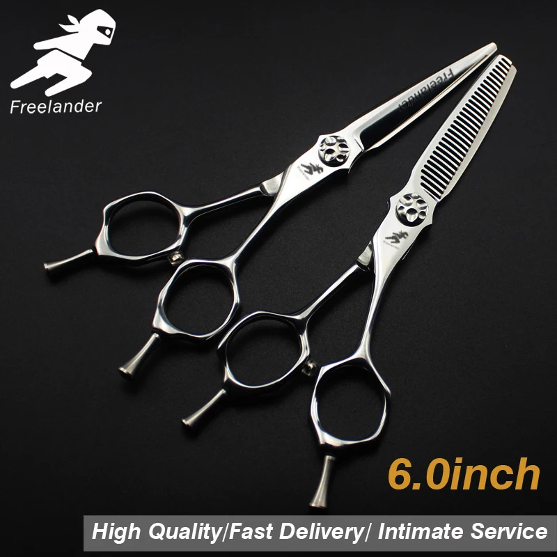 6.0 inch    XLM-01  new fashion design beauty barber scissors flat scissors tooth scissors