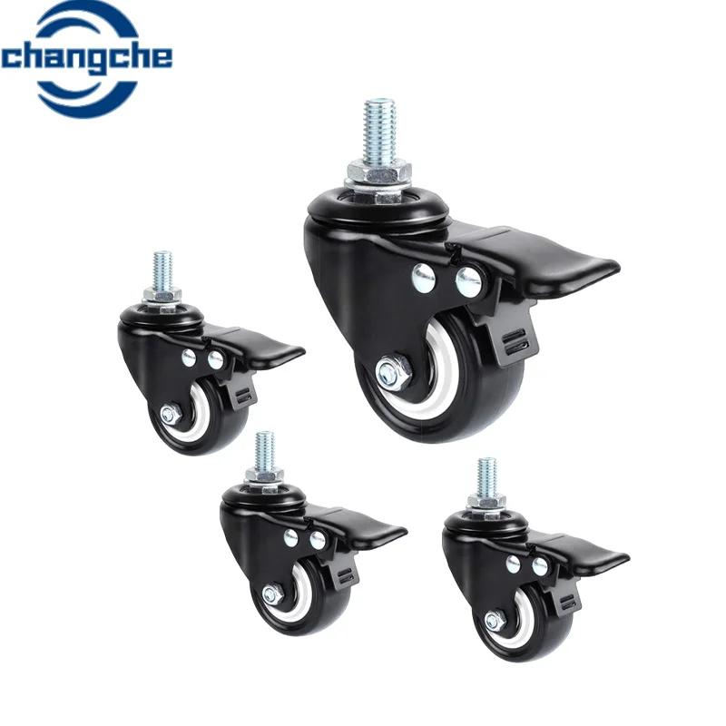 Furniture Hardware Caster with Plate  PP+PVC  Universal Wheels for industrial