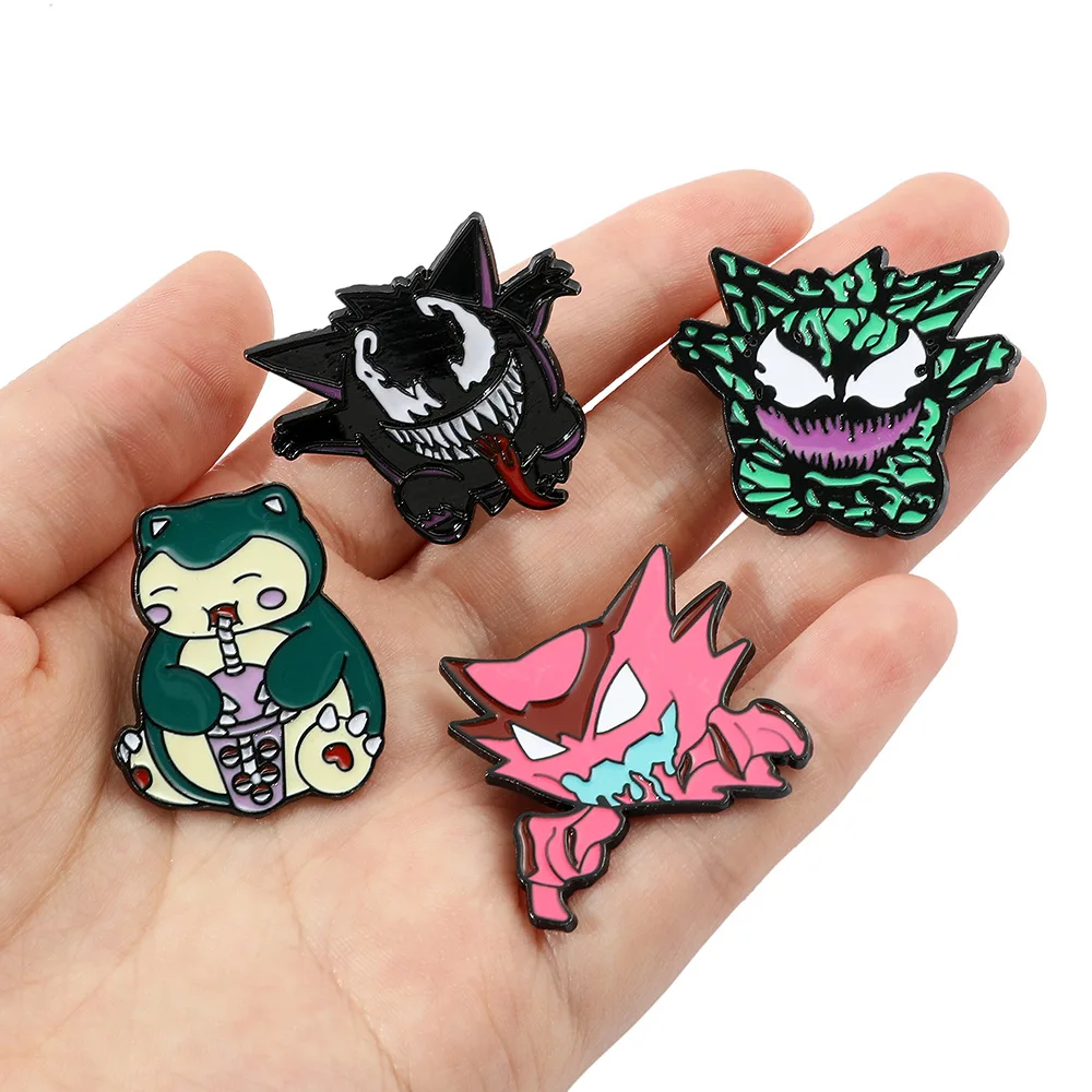 New Trend Cute funny personality creative monster metal badge brooch soft enamel lapel pins