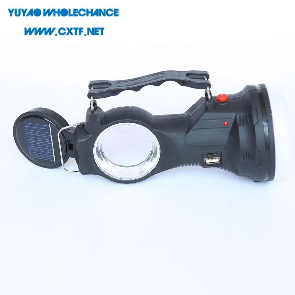 Rotatable COB Book Light Solar Rechargeable 1w LED Flashlight USB power output