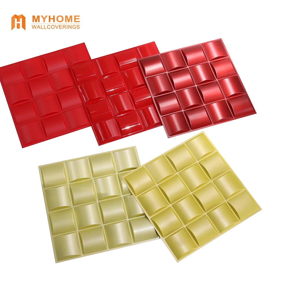 Popular Shining Gold Diamond Design Paneles Decorativos PVC 3D Wall Panel For Interior