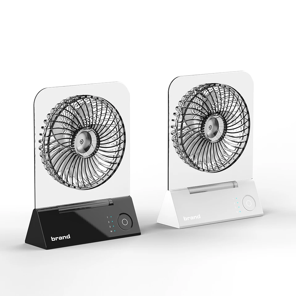 2025 New Strong wind quiet ultra-thin desktop fan Magnetic magnet wall hanging portable fan with colorful atmosphere lights