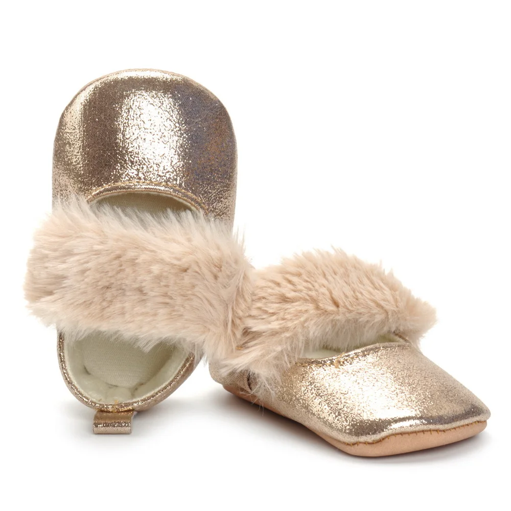 Fashion new baby shoes 0-1 year old big hair ball elastic girl baby fashion single shoes toddler shoes manufacturers wholesale