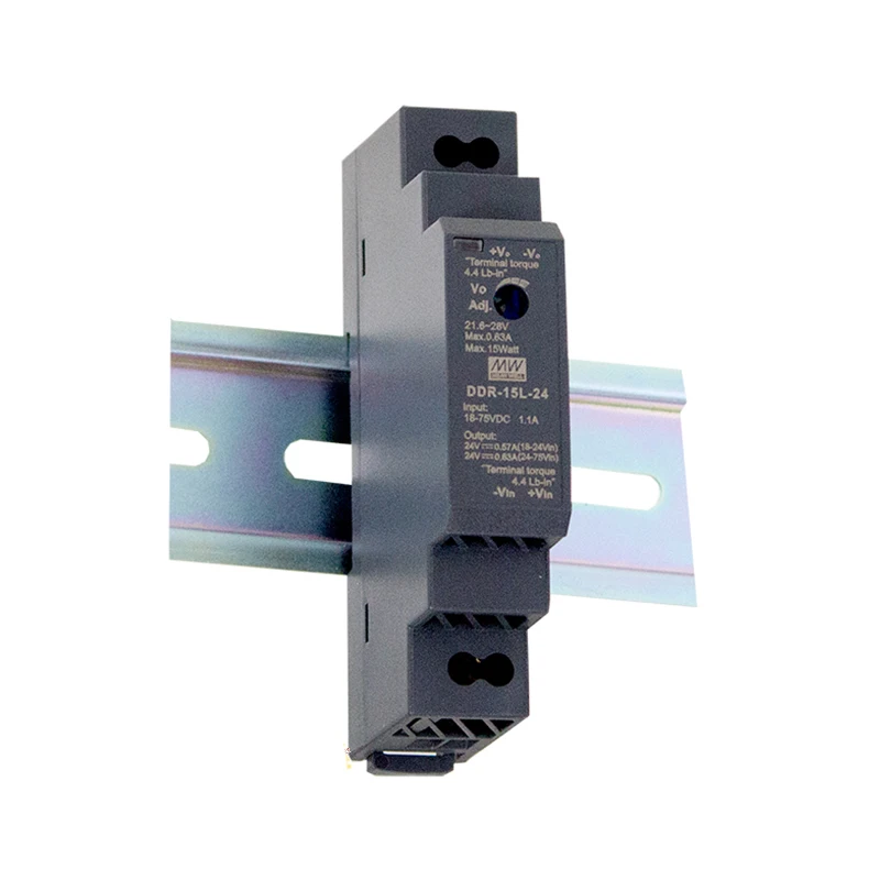 Meanwell DDR-15L-12 15W 18 ~ 75vdc to 12vdc DIN Rail Type DC-DC Converter PSU Switching Power Supply Single Output