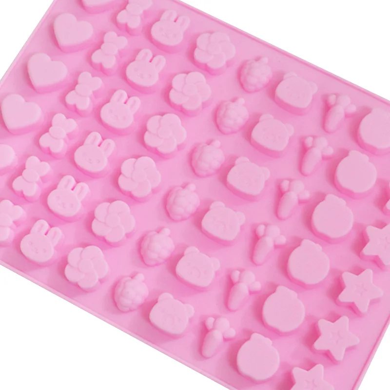 Custom 54 Holes Bear Flower Shaped Baking Chocolate Fondant Tools Silicone Gummy Candy Mold