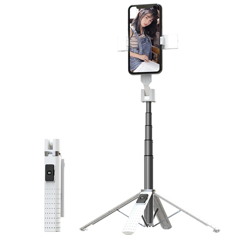 Factory Price Selfie Stick Tripod with 2 led Portable Wireless Control Handheld Mobile Phone Accessories with Retail Box Packing