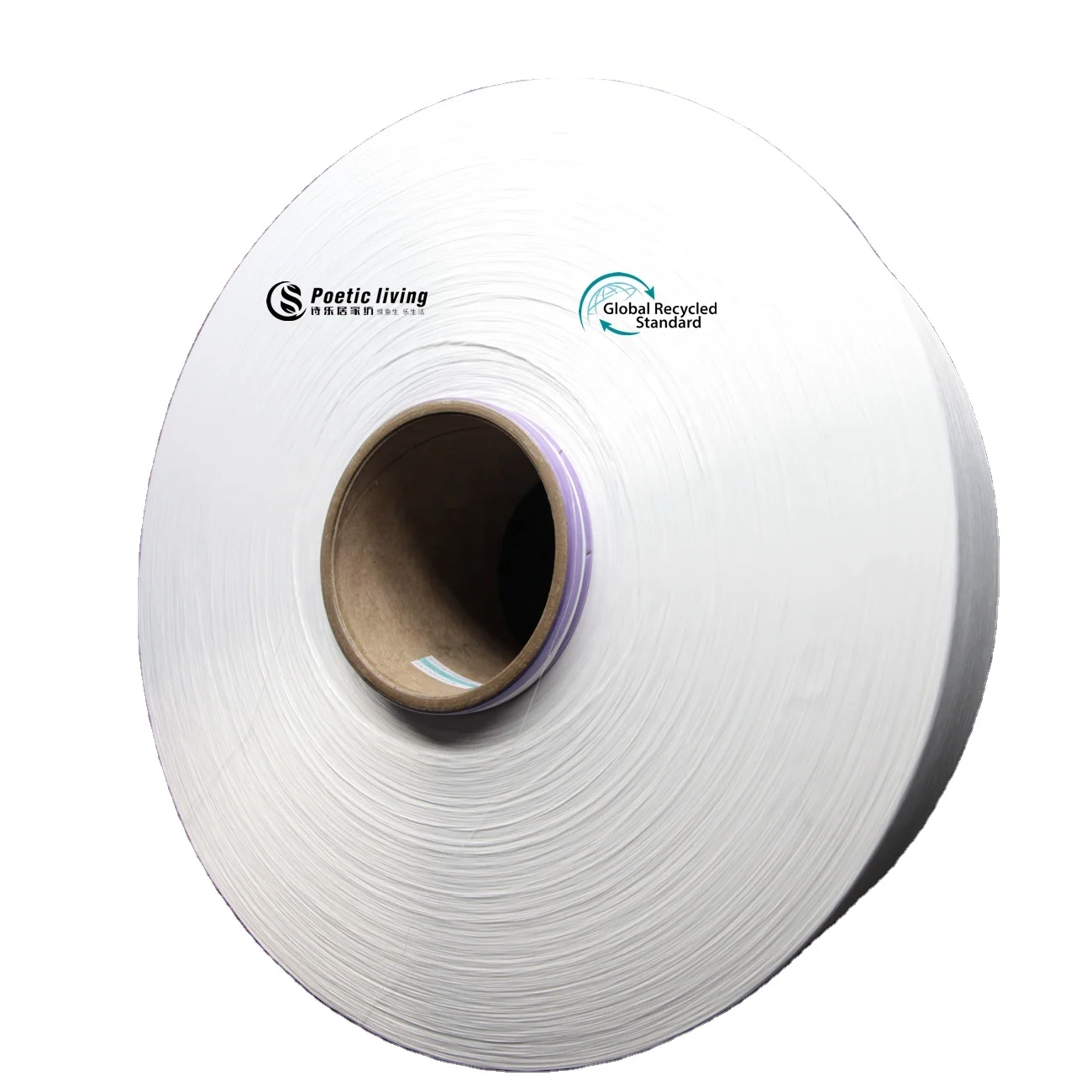 Экологически чистая нить яркая FDY 100D/36F, необработанная белая и черная переработанная полиэфирная нить