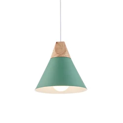 Nordic Modern LED E27 Oak Wood Pendant light plate Hanging Lights Home improvement Iron and Oak decoration Pendant lamp