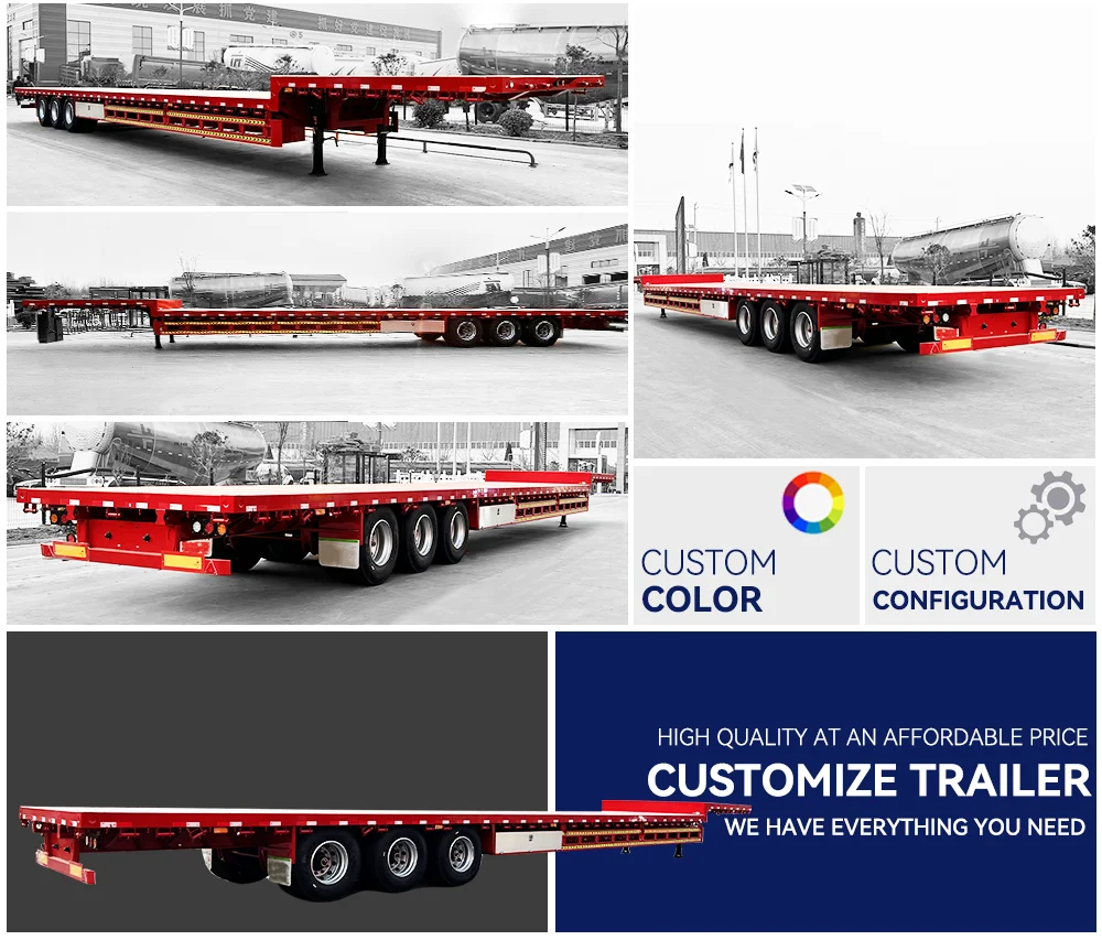 Construction Machinery Gooseneck Transportation Low Plate Semi Trailer Low Bed Trailer 3 4 5 Axis 16.5 M Length Truck Trailers