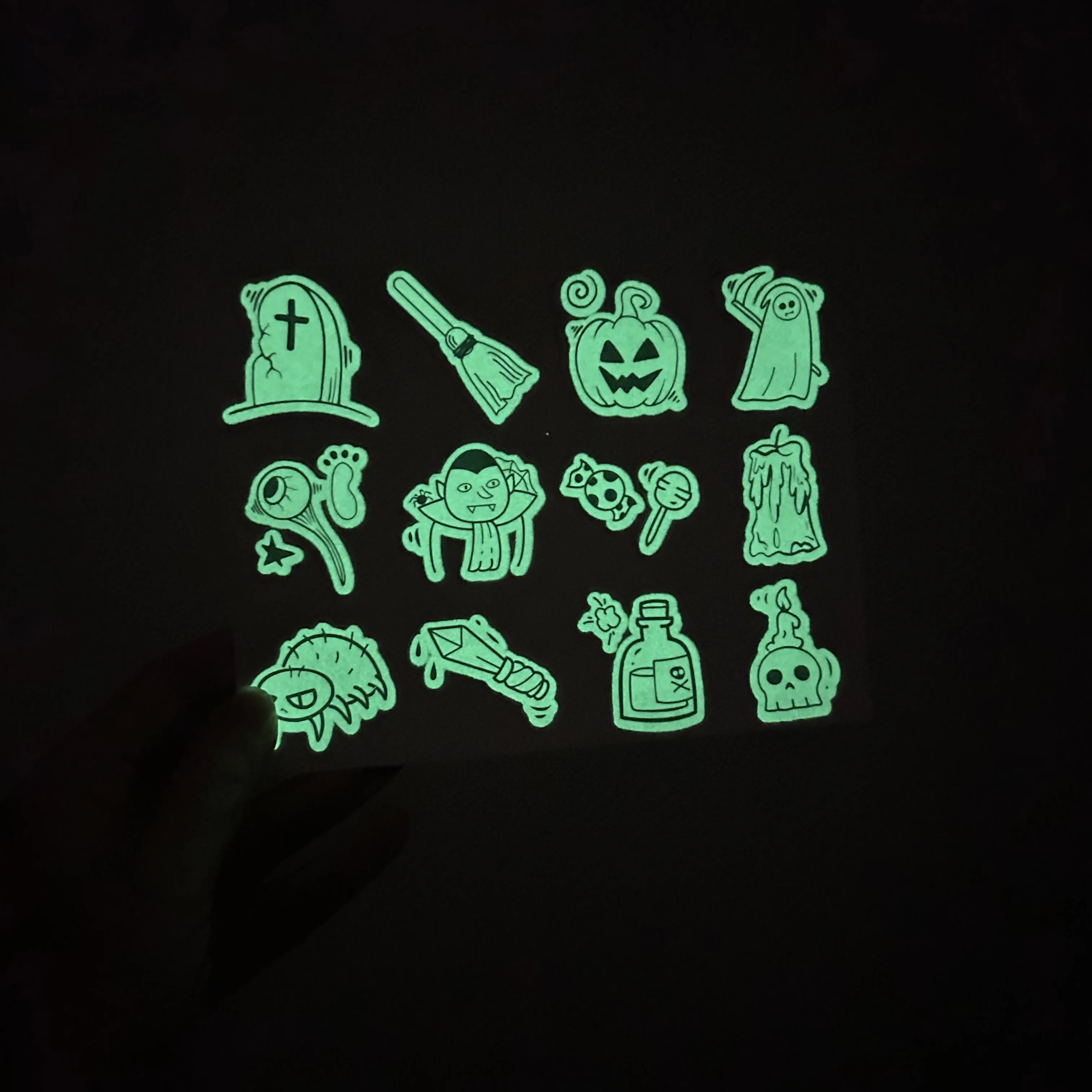 Custom design non-toxic glow in the dark tattoo sticker for kids waterproof Hot sale Halloween sets temporary tattoo stickers
