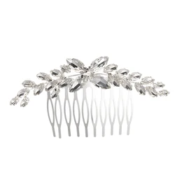 China Goods Wholesale Handmade Rhinestone Gold Tiara Nupcial Metal Wedding Bridal Hair Comb Chinese Diamond Women Headpiece