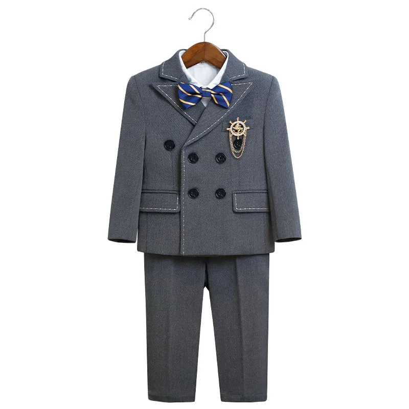 Boys Uniform Fashion Accessories Kids Blazer Slim Fit Straight Suit Pants Toddler Teen Clothing Set