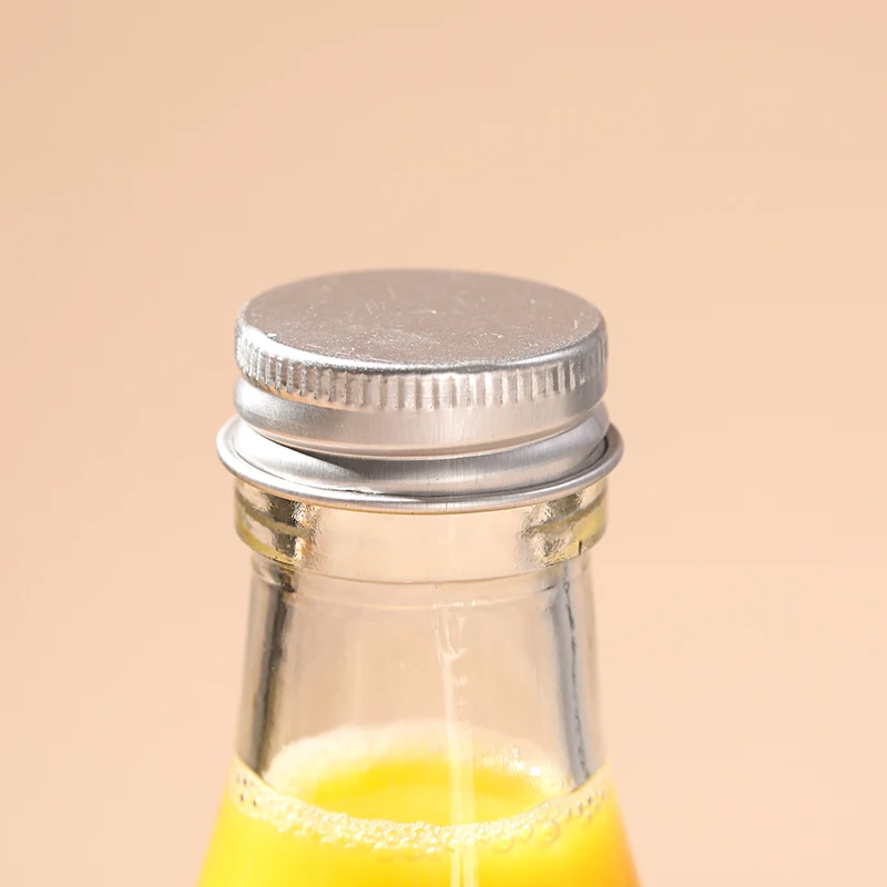 16 Oz Clear Custom Glass Bottle 0.5l Coffee Syrup Dispenser with Aluminum Cover Screen Printing Juice Bottles Beverage Round VJ