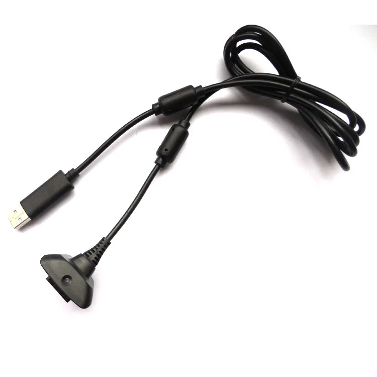 Factory Black USB Charging Cable For Xbox 360 /Xbox 360 Slim Wireless Game Controllers