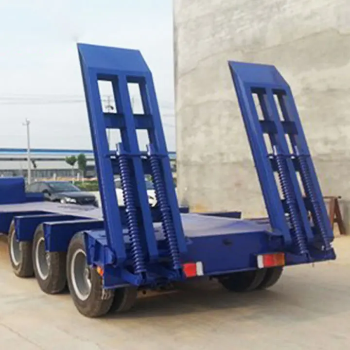 Drop Deck Excavator Tri Axles 50ton Low Bed Semi Trailer