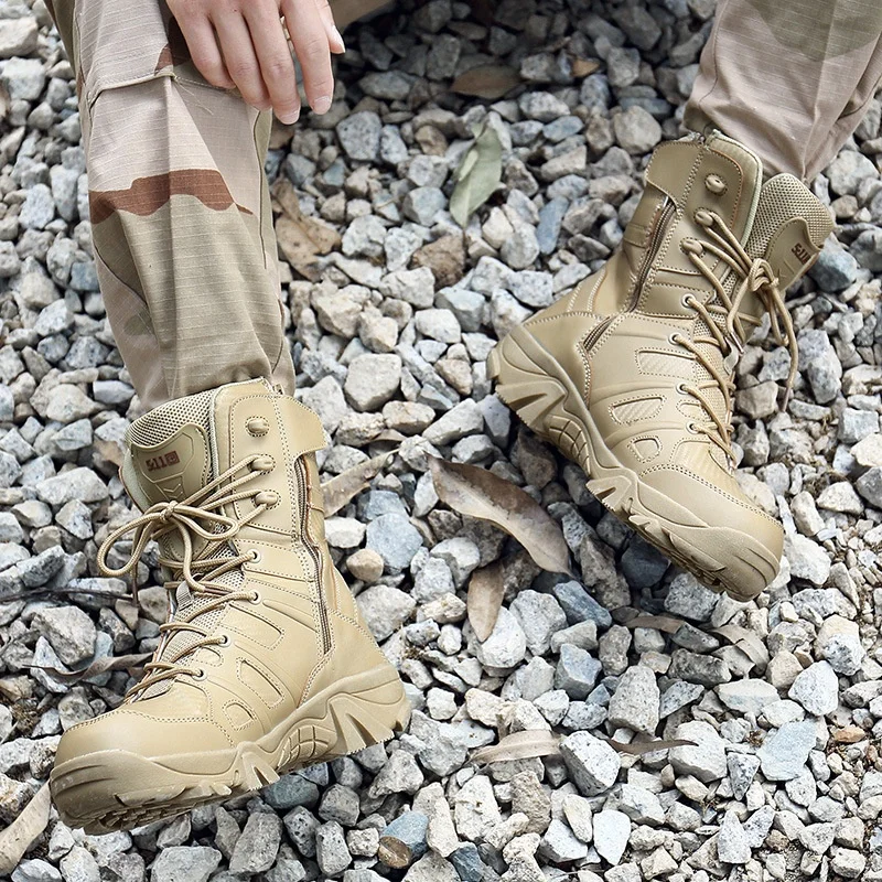 
Mens High Top Army Desert Hiking Tactical Military Boots Outdoor Combat Safty Toe Shoes 