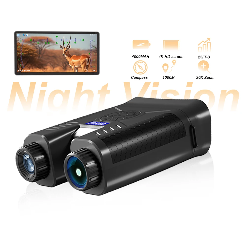 4K 35mm 20X Binocular Thermal  Infrared Night Vision Digital Camera Cheap Hunting Scope