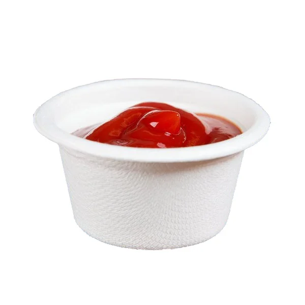 Compostable Biodegradable 2oz 4oz Sugarcane Bagasse dipping sauce cups disposable