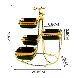 gold crystal dessert table cake dish shows tray dish plate dessert set with new metal handles crockery dinnerware set