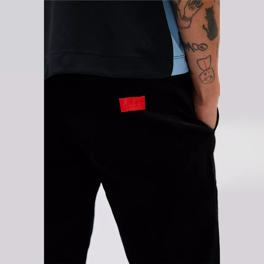 essential mid rise black tapered velvet chef pants mens boot cut cooking velour pants with pockets