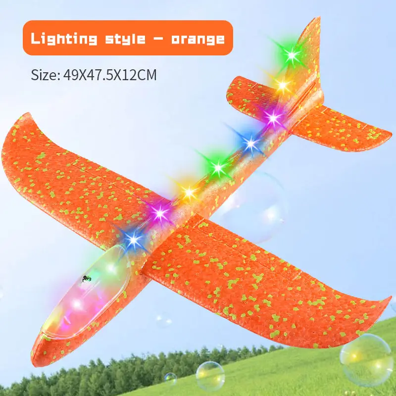 Longxi EPP glider toys foam airplane model toys glider plane foam flying model LED aircraft