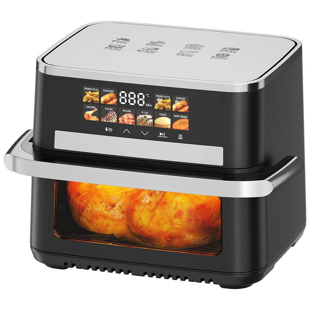 High quality digital electric touchscreen stainless steel LCD display freidora De Aire air fryers 10L