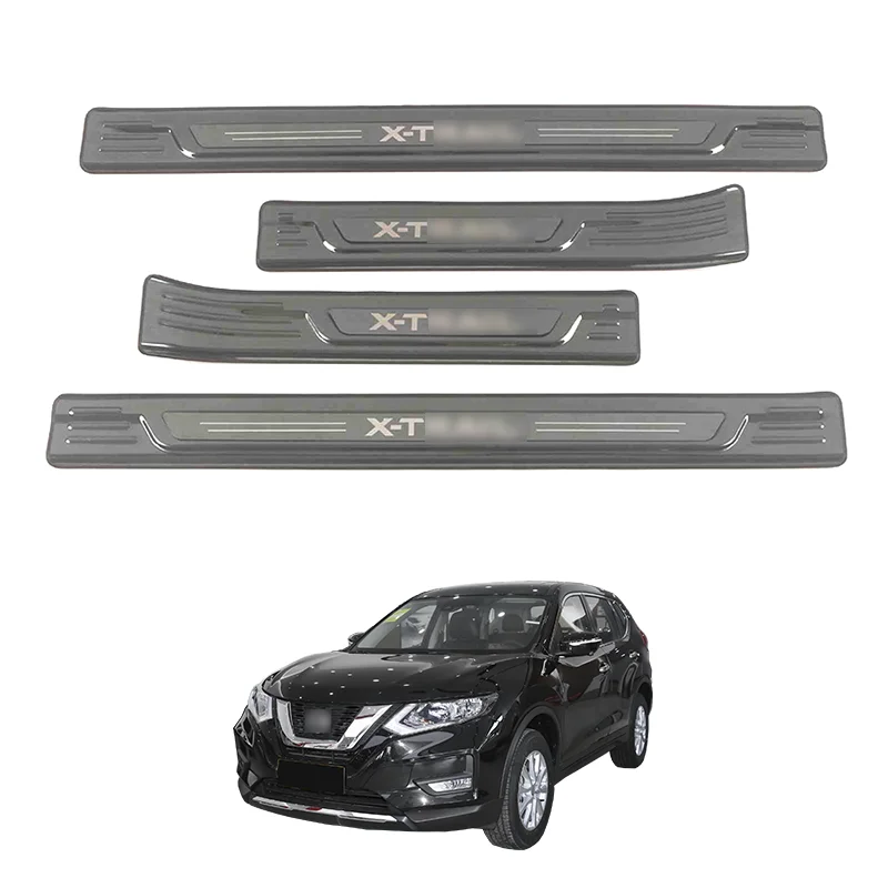 Automotive stainless steel black titanium door sill trim strips OEM for 2022 Nissan X-Trail door sill accessories decoration