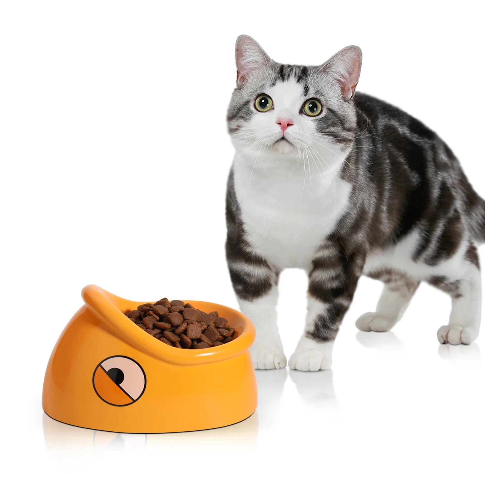 Wholesale Custom Colorful Fashion Ceramic Fish mouth Shaped Pet Bowl for Dogs and Cats Food Feeder Bowl