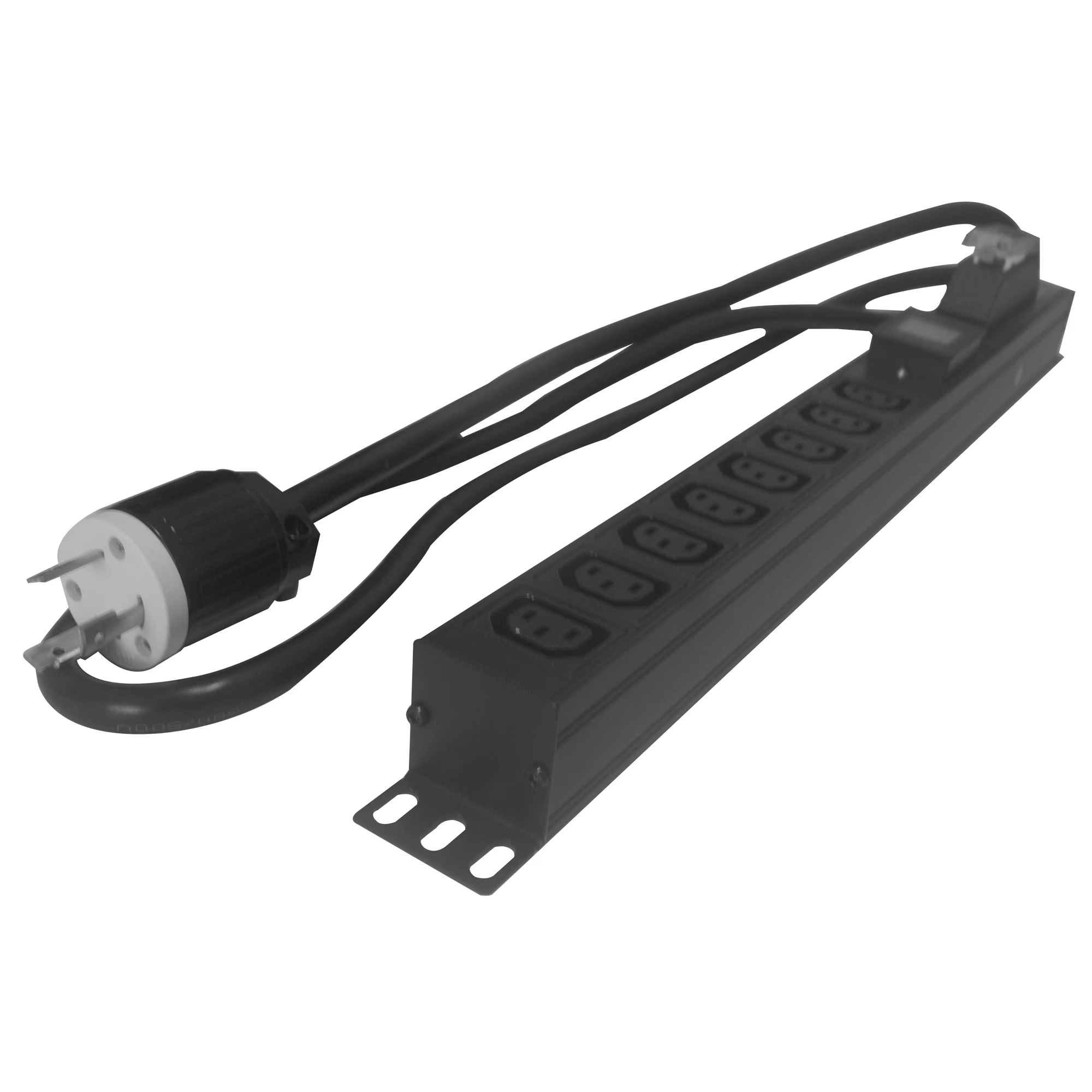 PDU 1U IEC L6-30P 30A Circuit Metered PDU C13 Outlet Wiring Board 250V American Plug 8 Way PDU Socket